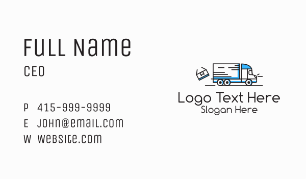 Minimalist Delivery Truck Business Card Design Image Preview