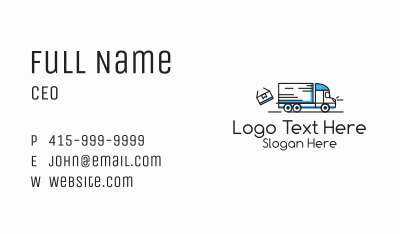 Minimalist Delivery Truck Business Card Image Preview