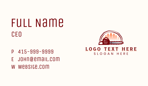 Chainsaw Tree Lumberjack Business Card Design Image Preview