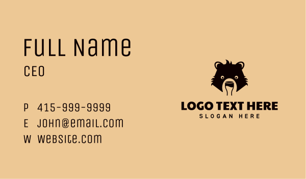 Bear Liquor Beverage Business Card Design Image Preview