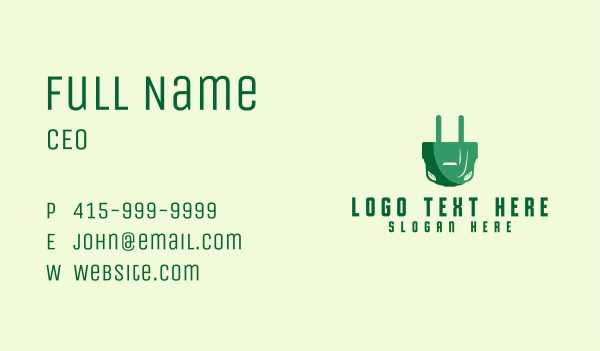 Electric Car Plug Business Card Design Image Preview