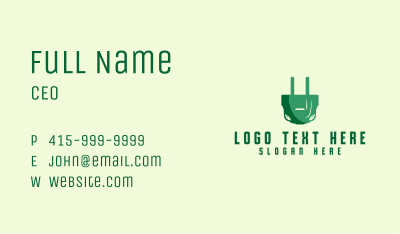 Electric Car Plug Business Card Image Preview