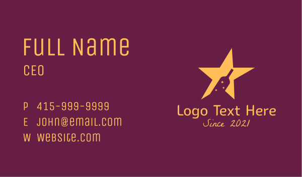Star Wine Bar  Business Card Design Image Preview