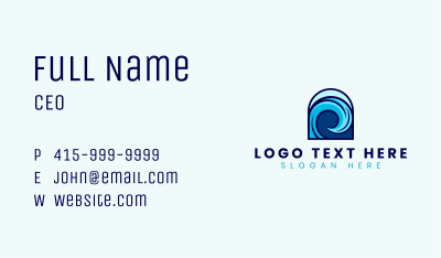 Water Surf Wave Business Card Image Preview
