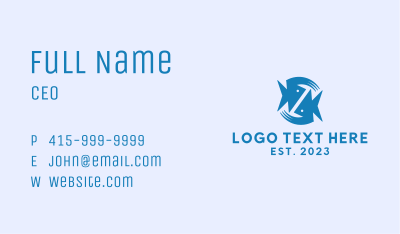 Blue Aquatic Fish Business Card Image Preview