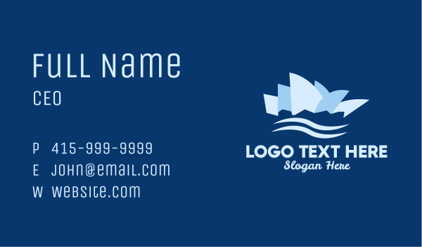 Blue Sydney Opera House  Business Card Design Image Preview