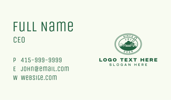 Grass Lawn Mower Garden Business Card Design Image Preview