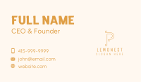Gold Typography Letter P Business Card Design
