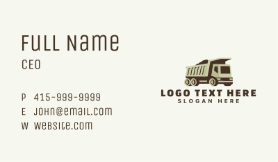 Dump Truck Industrial Transport Business Card Image Preview