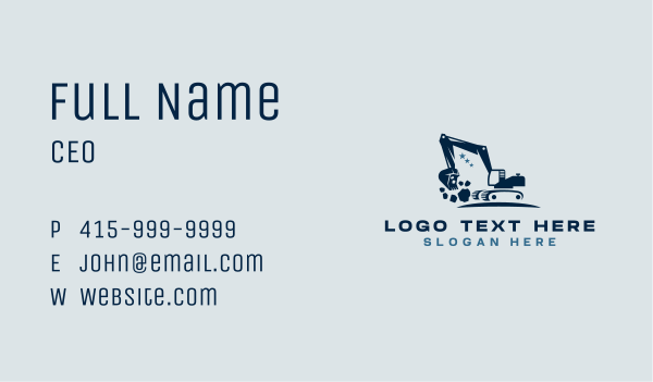 Industrial Excavation Quarry Business Card Design Image Preview