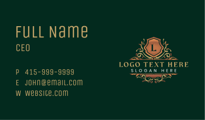 Elegant Ornamental Crest Business Card Image Preview