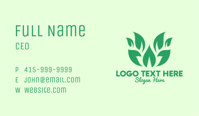 Green Organic Leaves Business Card Image Preview