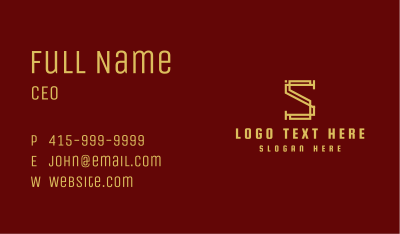 Gold Oriental Letter S  Business Card Image Preview