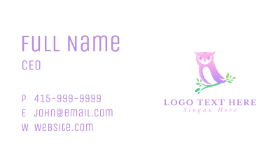 Gradient Owl Bird Business Card Image Preview