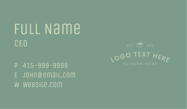 Minimalist Coffee Shop Wordmark Business Card Design Image Preview