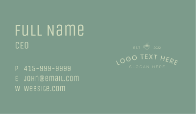 Minimalist Coffee Shop Wordmark Business Card