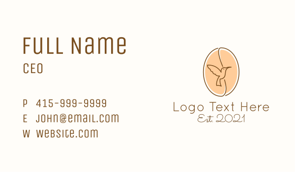 Coffee Bean Bird Business Card Design Image Preview