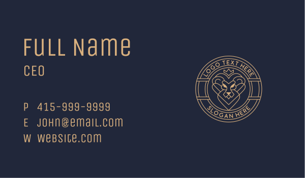 Elegant Lion Crown Business Card Design Image Preview