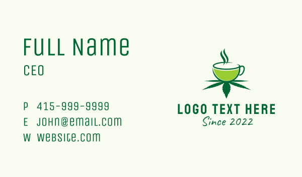Marijuana Tea Cafe  Business Card Design Image Preview