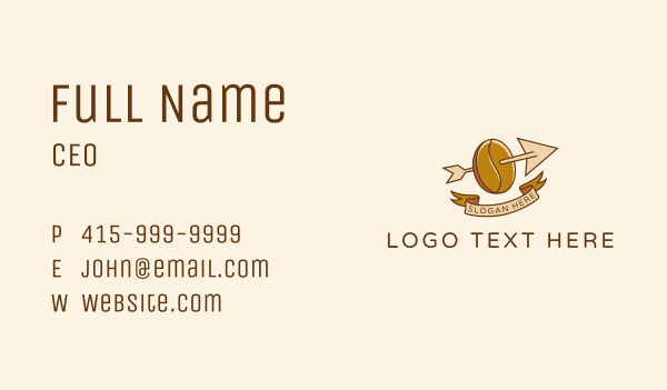 Coffee Bean Arrow  Business Card Design Image Preview
