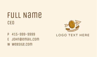 Coffee Bean Arrow  Business Card Image Preview