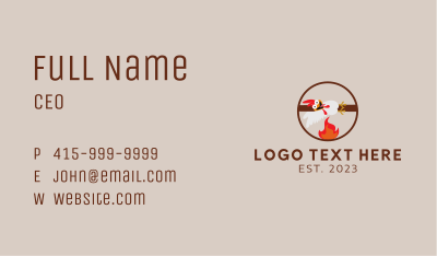 Chicken Barbecue Mascot  Business Card Image Preview