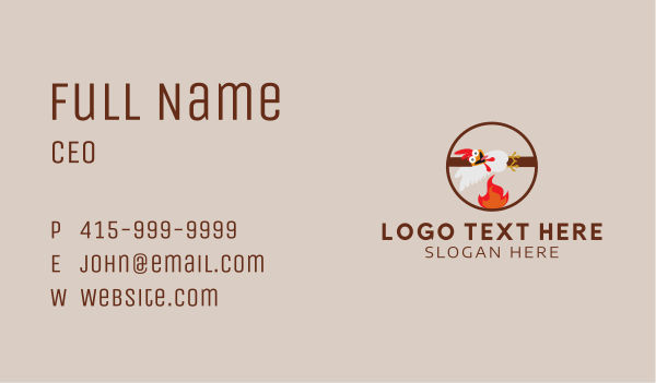 Chicken Barbecue Mascot  Business Card Design Image Preview