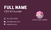 Pink Crystal Gem Lettermark Business Card Image Preview