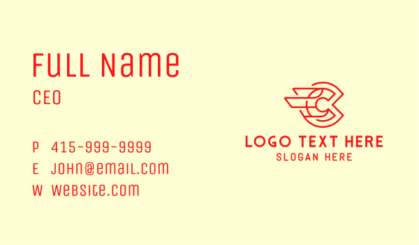 Red Express Letter C Business Card Design Image Preview