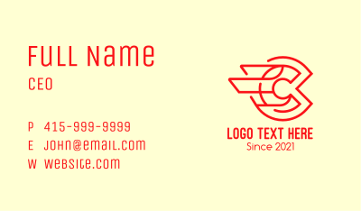 Red Express Letter C Business Card