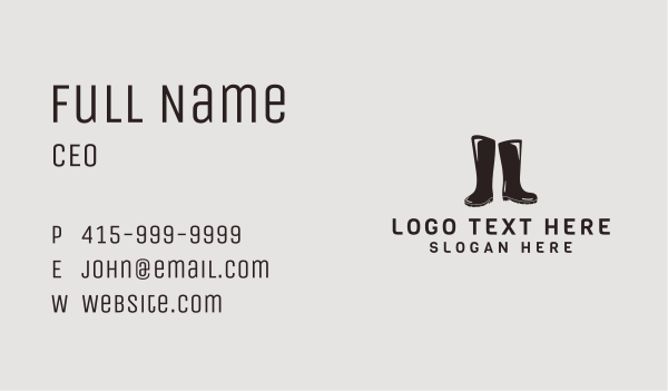 Rubber Boots Shop Business Card Design Image Preview