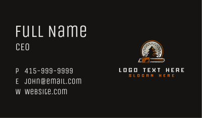 Chainsaw Lumberjack Carpentry Business Card Image Preview