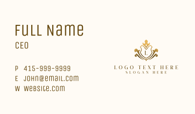 Luxury Shield Hotel Business Card Image Preview