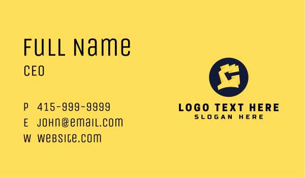 Yellow Electric Letter C Business Card Design Image Preview