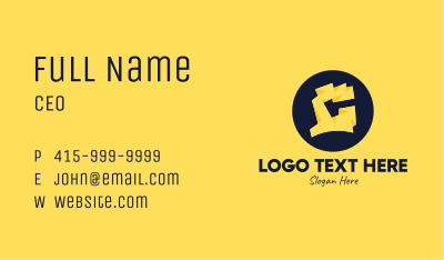 Yellow Electric Letter C Business Card