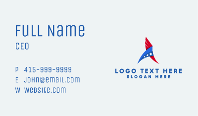 Letter A American Wings  Business Card