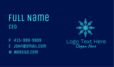 Blue Ice Snowflake  Business Card Image Preview