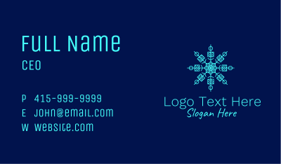 Blue Ice Snowflake  Business Card
