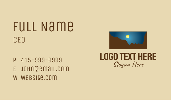 Mountain Range Moon  Business Card Design Image Preview