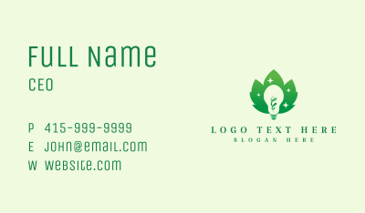 Green Eco Light Bulb Business Card Image Preview