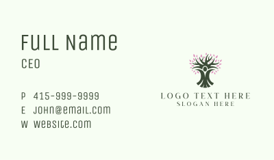 Wellness Human Tree Business Card Image Preview
