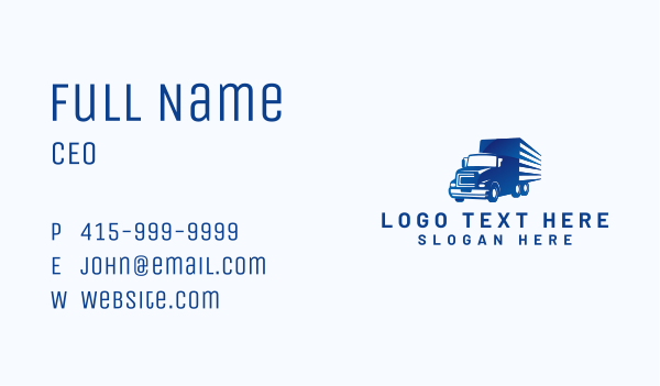 Truck Delivery Logistic Business Card Design Image Preview