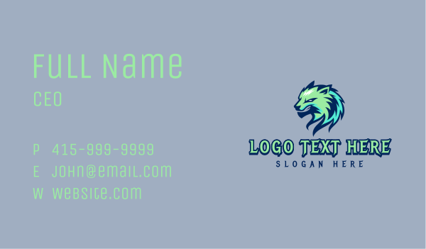 Esport Gamer Wolf Business Card Design Image Preview