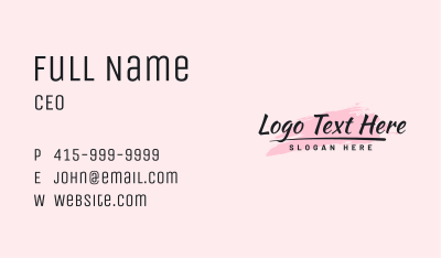 Beauty Cosmetics Wordmark Business Card