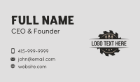 Wood Saw Emblem  Business Card Design