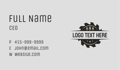 Wood Saw Emblem  Business Card Image Preview