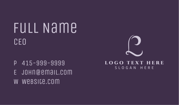 Luxury Brand Letter L Business Card Design Image Preview