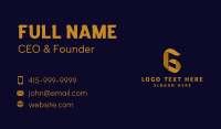 Gold Gothic Letter G Business Card Image Preview