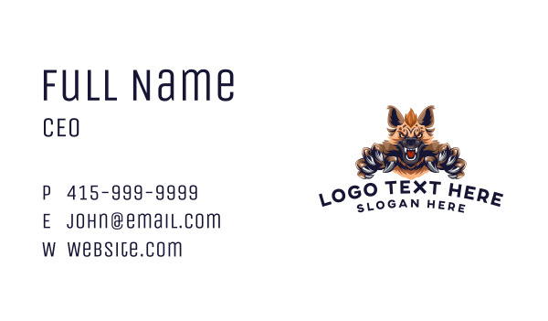 Wild Hyena Gaming Business Card Design Image Preview