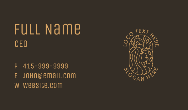 Golden Wellness Lady Business Card Design Image Preview